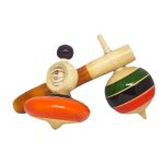 LittleLoot Wooden Bambaram Combo – Handcrafted Traditional Spinning Top Toy for Kids, Eco-Friendly & Non-Toxic, Develops Motor Skills & Hand-Eye Coordination, Ideal Gift for Toddlers