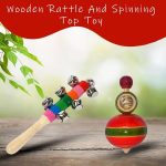 LittleLoot Wooden Rattle with Bell & Wooden Bambaram Combo – Eco-Friendly Handcrafted Baby Toy Set for Infants | Promotes Motor Skills Development | Safe, Durable & Non-Toxic | Ideal Gift for Newborns - Image 8