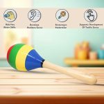 LittleLoot Wooden Baby Rattles Activity Toy – Handcrafted Non-Toxic Sensory Rattle for Infant Development – Colourful Sound-Making Toy for Early Motor Skills and Engagement - Image 4