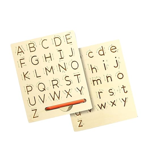 LittleLoot Educational Wooden Numbers & Shapes Tracing Board with Dummy Pencil - Reusable Writing Practice Board for Kids, Ideal for Handwriting, Number Learning & Creative Development