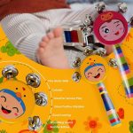 LittleLoot Baby Handle Jingle Bell Rattle – Soft Grip Wooden Sensory Toy with Gentle Jingle Sounds | Colorful Round Face Rattle for Infants & Toddlers | Safe Non-Toxic Baby Activity Gear (Random Color 1pc) - Image 6