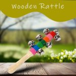 LittleLoot Wooden Rattle with Bell – Hand Crafted Sound Making Infant Toy for New-Born Babies and Kids – Non-Toxic, Eco-Friendly Wooden Rattles for Sensory Play, Motor Skill Development, and Musical Fun - Image 5