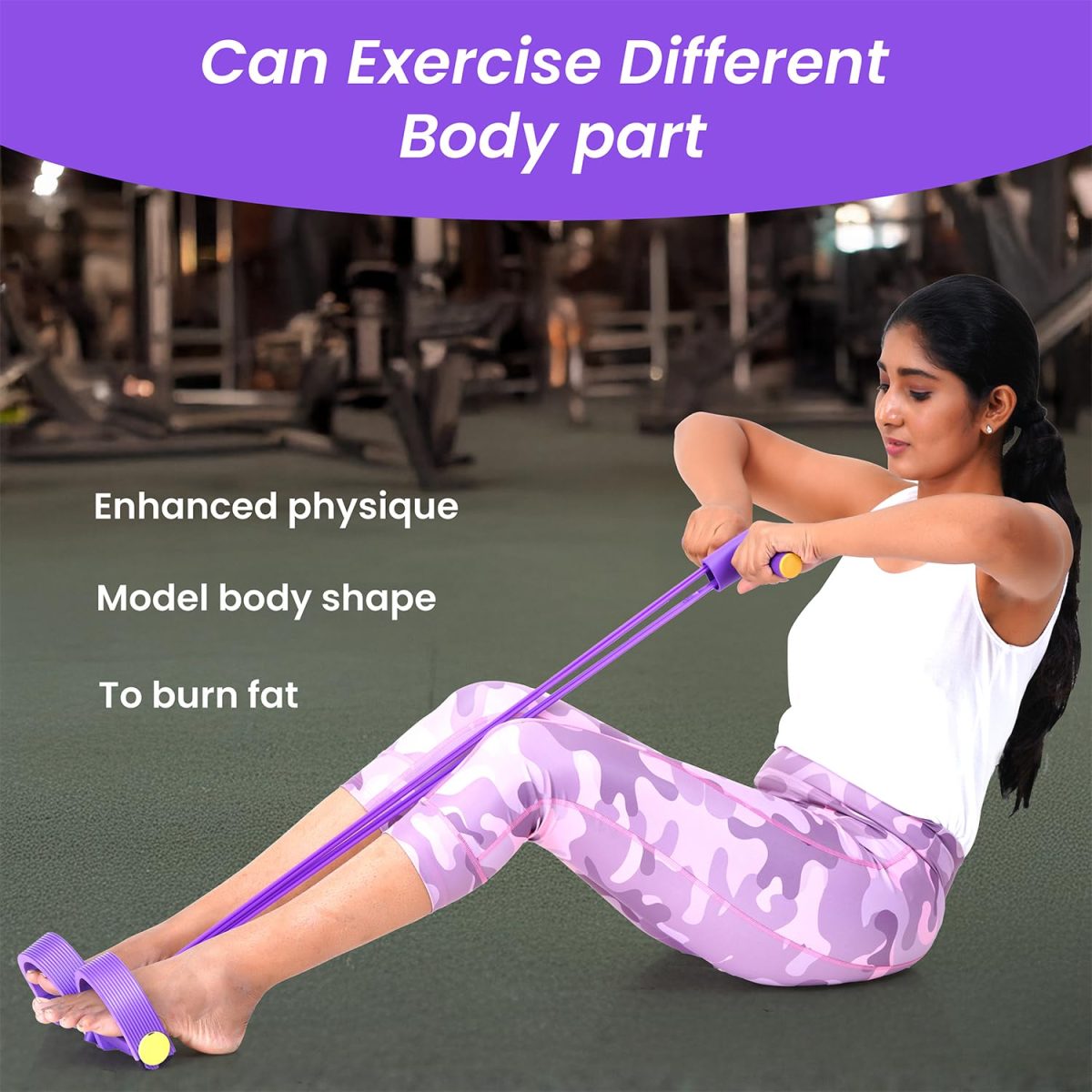 LittleLoot Yoga Pedal Puller Resistance Band for Exercise – Foot Pedal Tummy Trimmer & Abs Machine | Home Gym Equipment for Full Body Workout | Basic Yoga & Fitness Tool for Men & Women (Random Color) - Image 9
