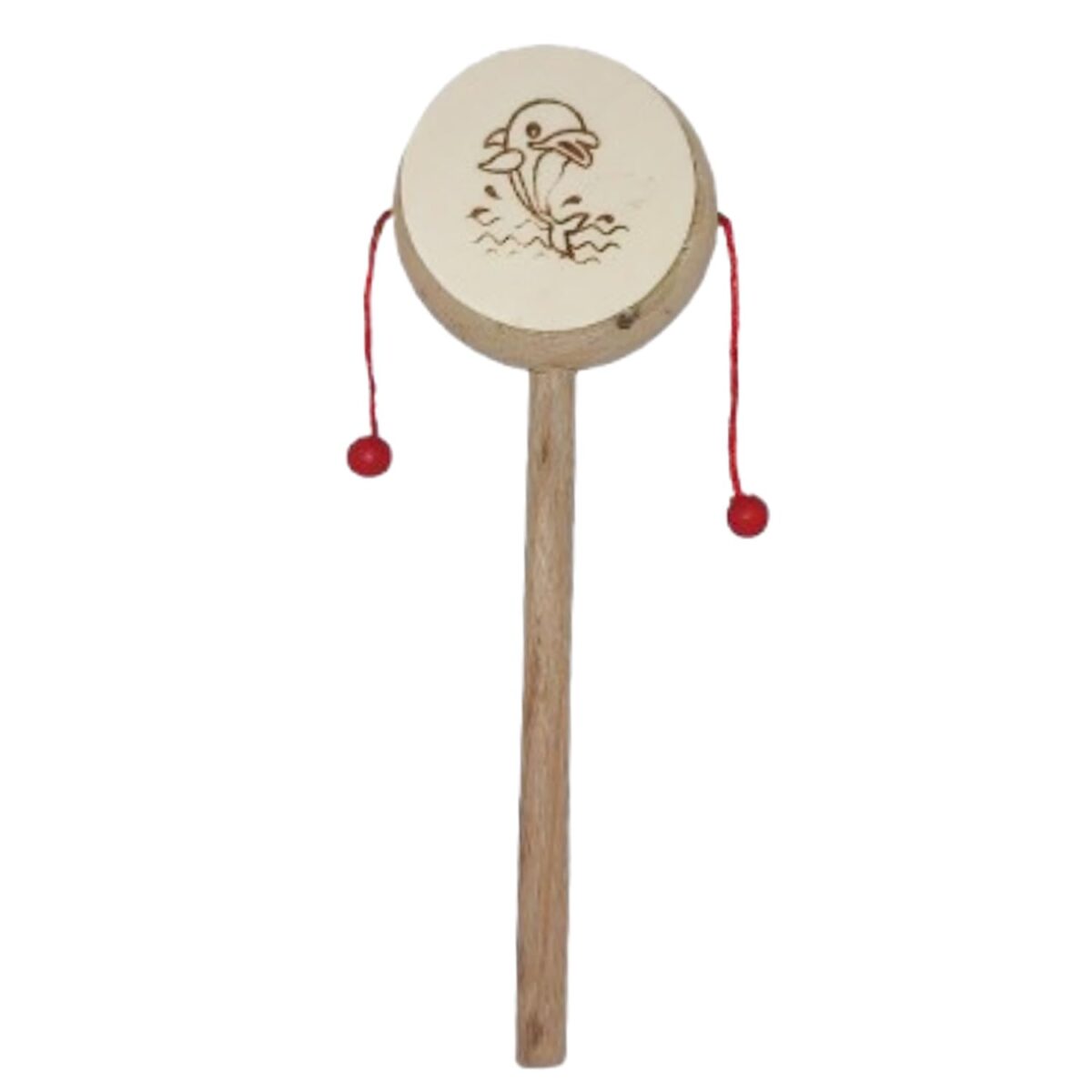 LittleLoot Handcrafted Wooden Rattle Drum Toy for Kids – Eco-Friendly, Safe, and Colorful Damru for Early Learning, Sensory & Auditory Development – Ideal Gift for Babies & Toddlers - Image 2
