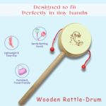 LittleLoot Handcrafted Wooden Rattle Drum Toy for Kids – Eco-Friendly, Safe, and Colorful Damru for Early Learning, Sensory & Auditory Development – Ideal Gift for Babies & Toddlers - Image 5