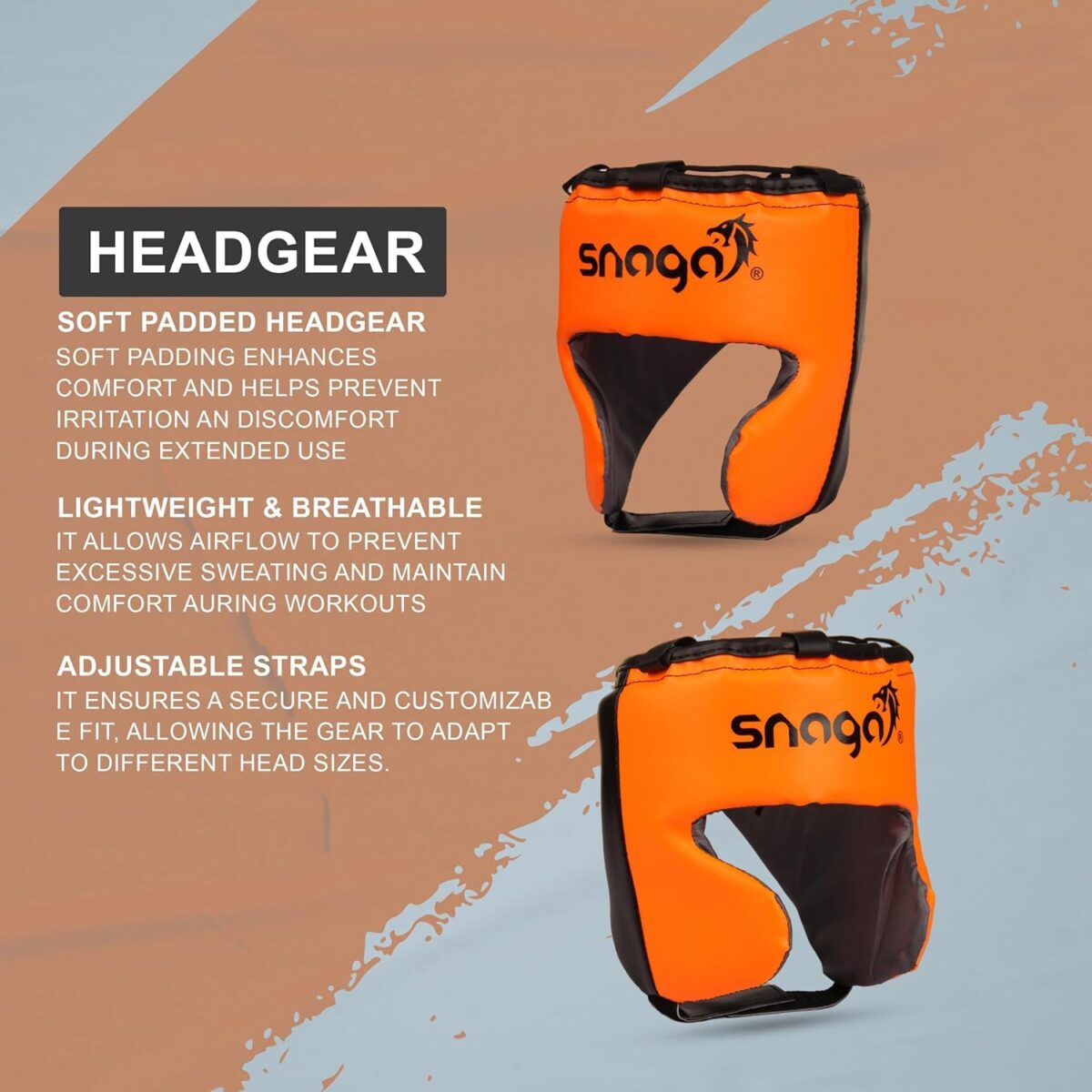 LittleLoot Snaga Kids Boxing Kit – Complete Set with Gloves, Adjustable Head Guard & Punching Bag – Durable PU – Orange & Black – Ages 3-10 – Unisex Boys & Girls (Black-Orange) - Image 7
