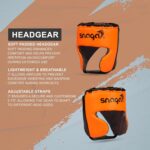 LittleLoot Snaga Kids Boxing Kit – Complete Set with Gloves, Adjustable Head Guard & Punching Bag – Durable PU – Orange & Black – Ages 3-10 – Unisex Boys & Girls (Black-Orange) - Image 7