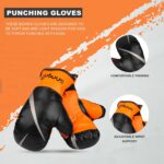 LittleLoot Snaga Kids Boxing Kit – Complete Set with Gloves, Adjustable Head Guard & Punching Bag – Durable PU – Orange & Black – Ages 3-10 – Unisex Boys & Girls (Black-Orange) - Image 5