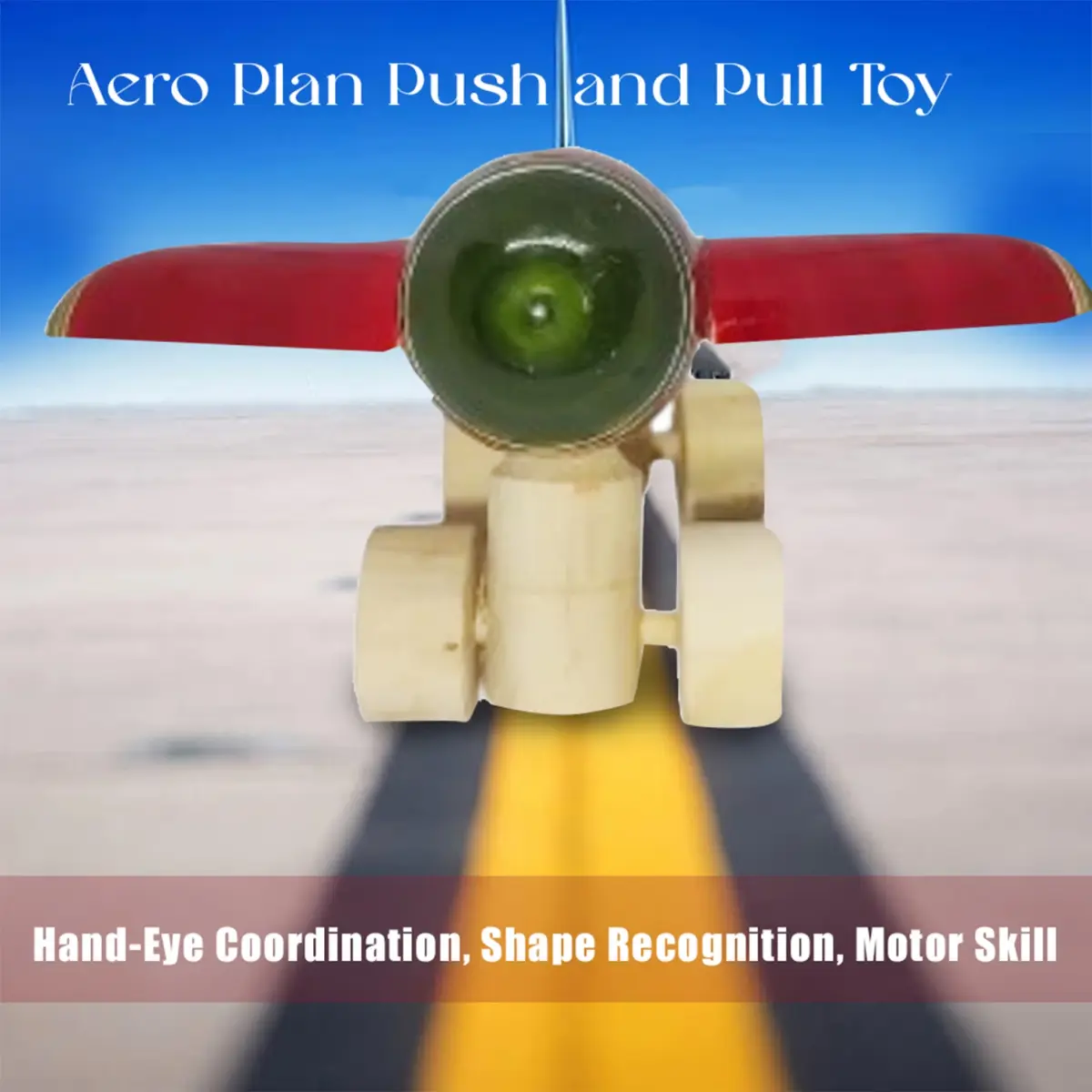 Wooden 3D Glider Aeroplane Toy for Toddlers – Handcrafted, Eco-Friendly & Non-Toxic Push Airplane Vehicle – Educational Toy for Motor Skill Development and Imaginative Play - Image 4
